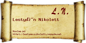 Lestyán Nikolett névjegykártya