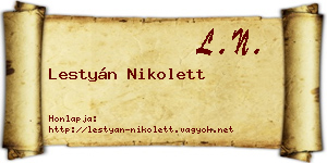 Lestyán Nikolett névjegykártya
